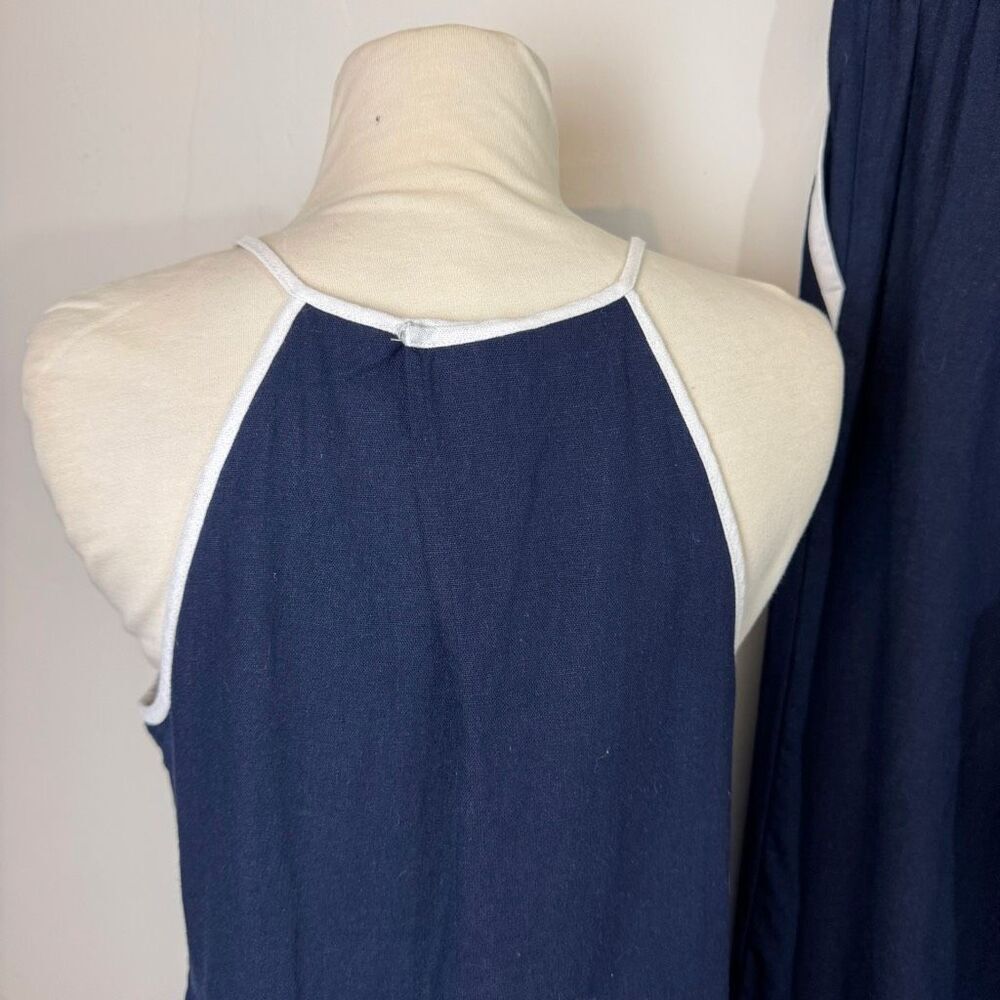 HALOGEN | navy linen set pants (10) blouse (s) | Nordstrom’s two-piece set - Picture 5 of 11